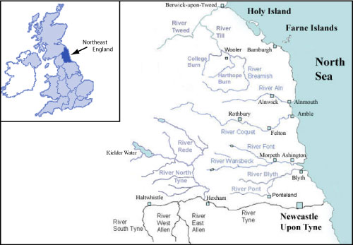 Map Northeast England